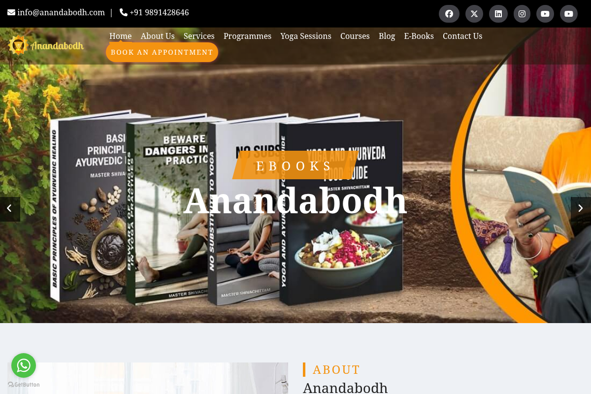 Screenshot of Anandabodh website