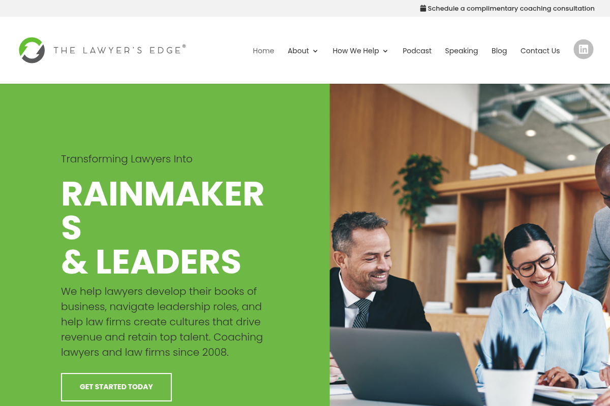 Screenshot of The Lawyer's Edge website