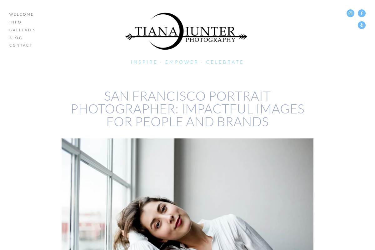 Screenshot of Tiana Hunter Photography website