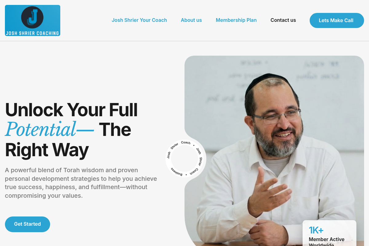 Screenshot of Josh Shrier Your Coach website