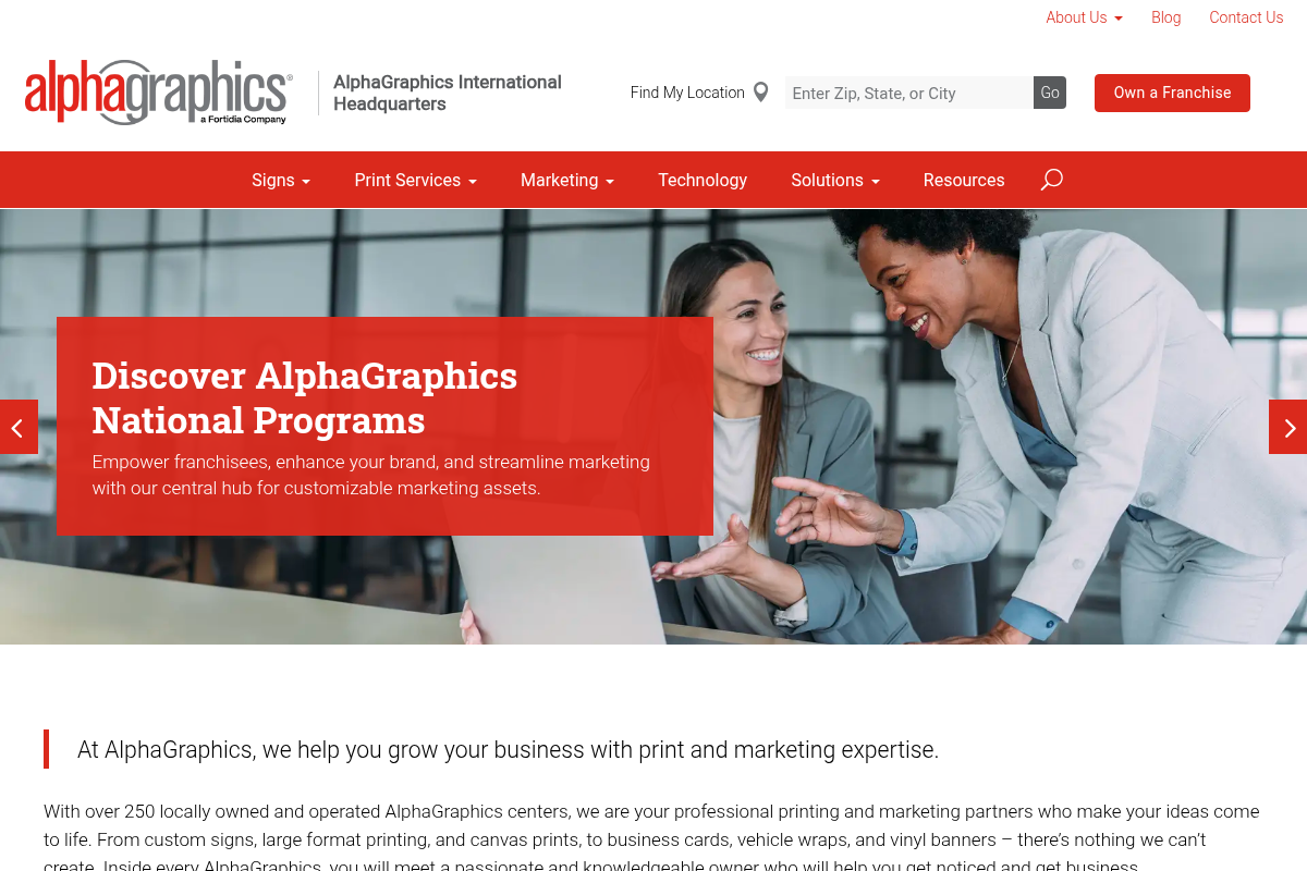 Screenshot of AlphaGraphics Laredo website