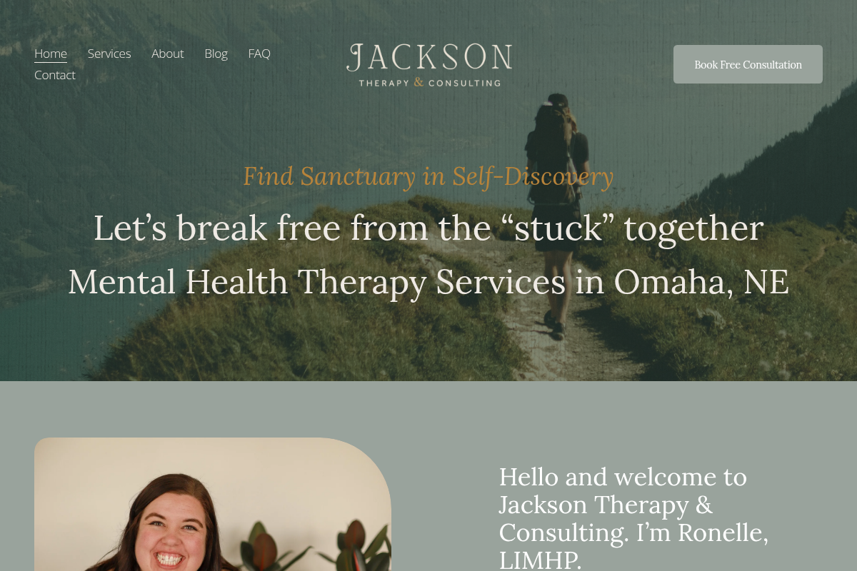 Screenshot of Jackson Therapy & Consulting website