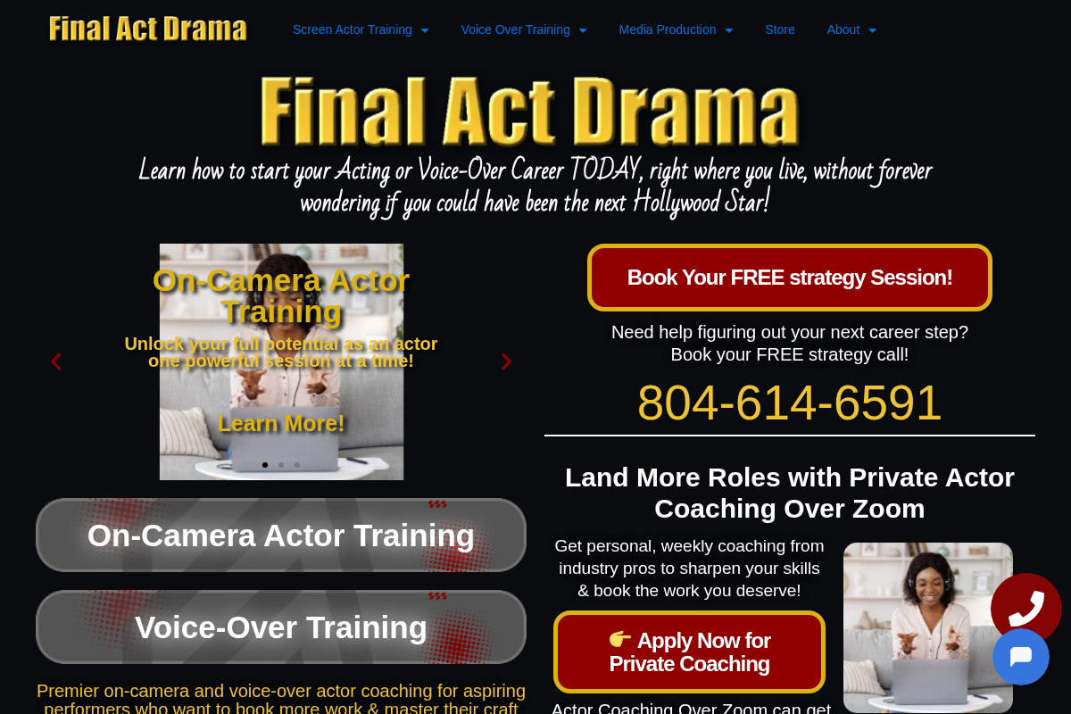 Screenshot of Final Act Drama website