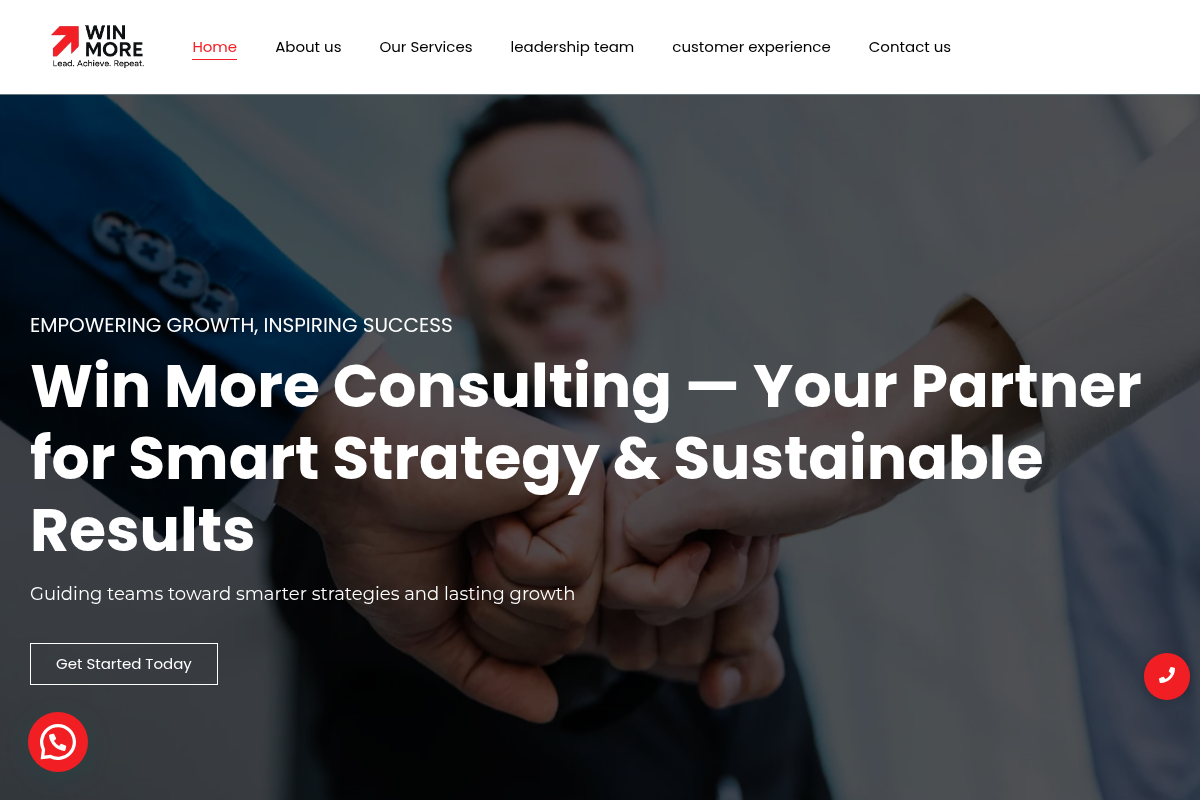 Screenshot of Win More Consulting website