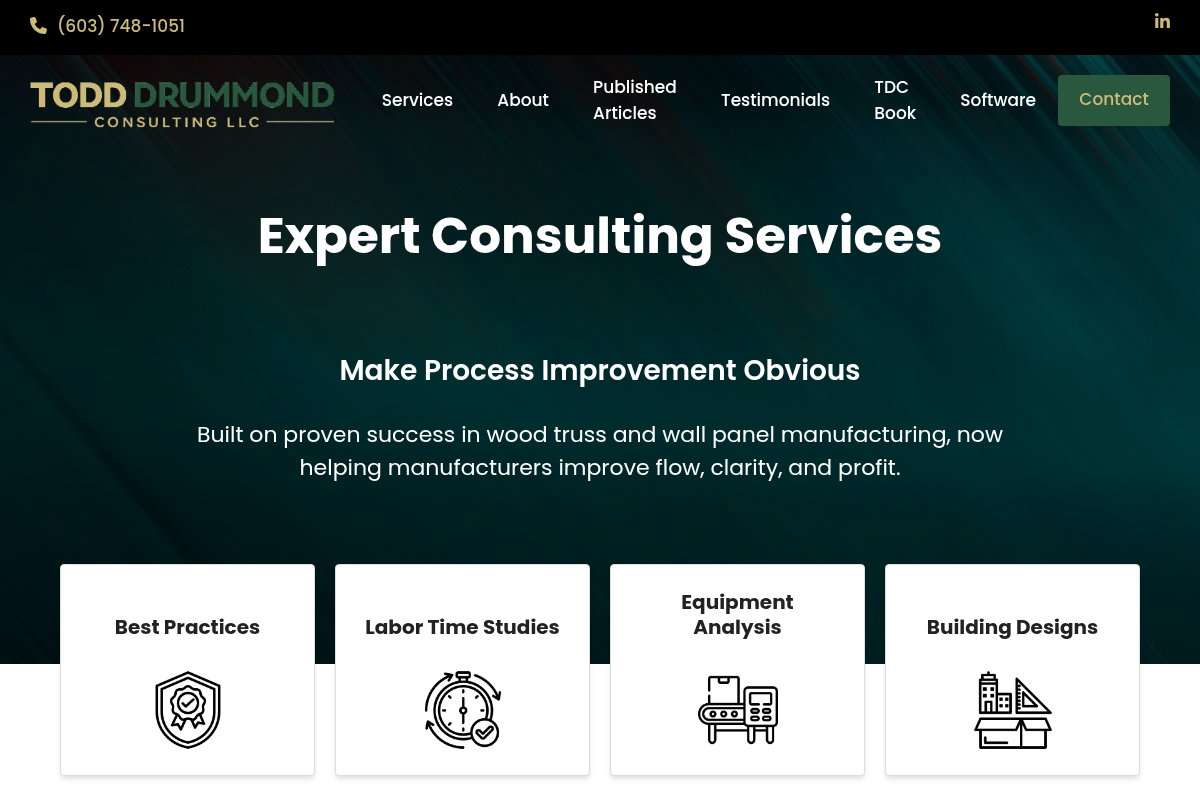 Screenshot of Todd Drummond Consulting website