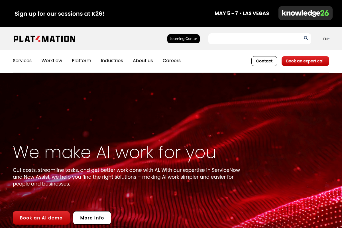 Screenshot of Plat4mation website