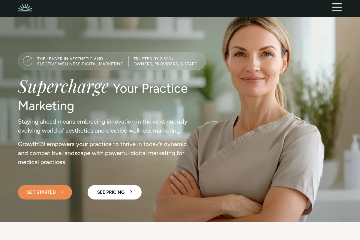 Screenshot of Growth99 website