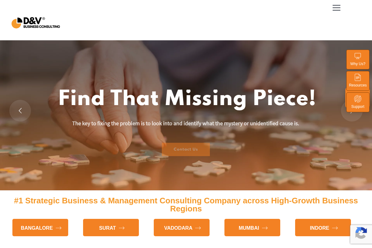 Screenshot of D&V Business Consulting website