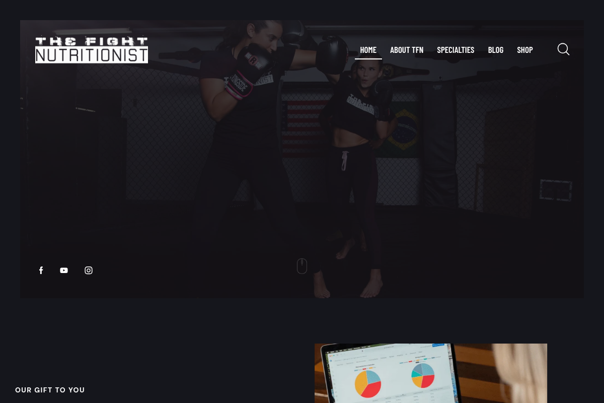 Screenshot of The Fight Nutritionist website