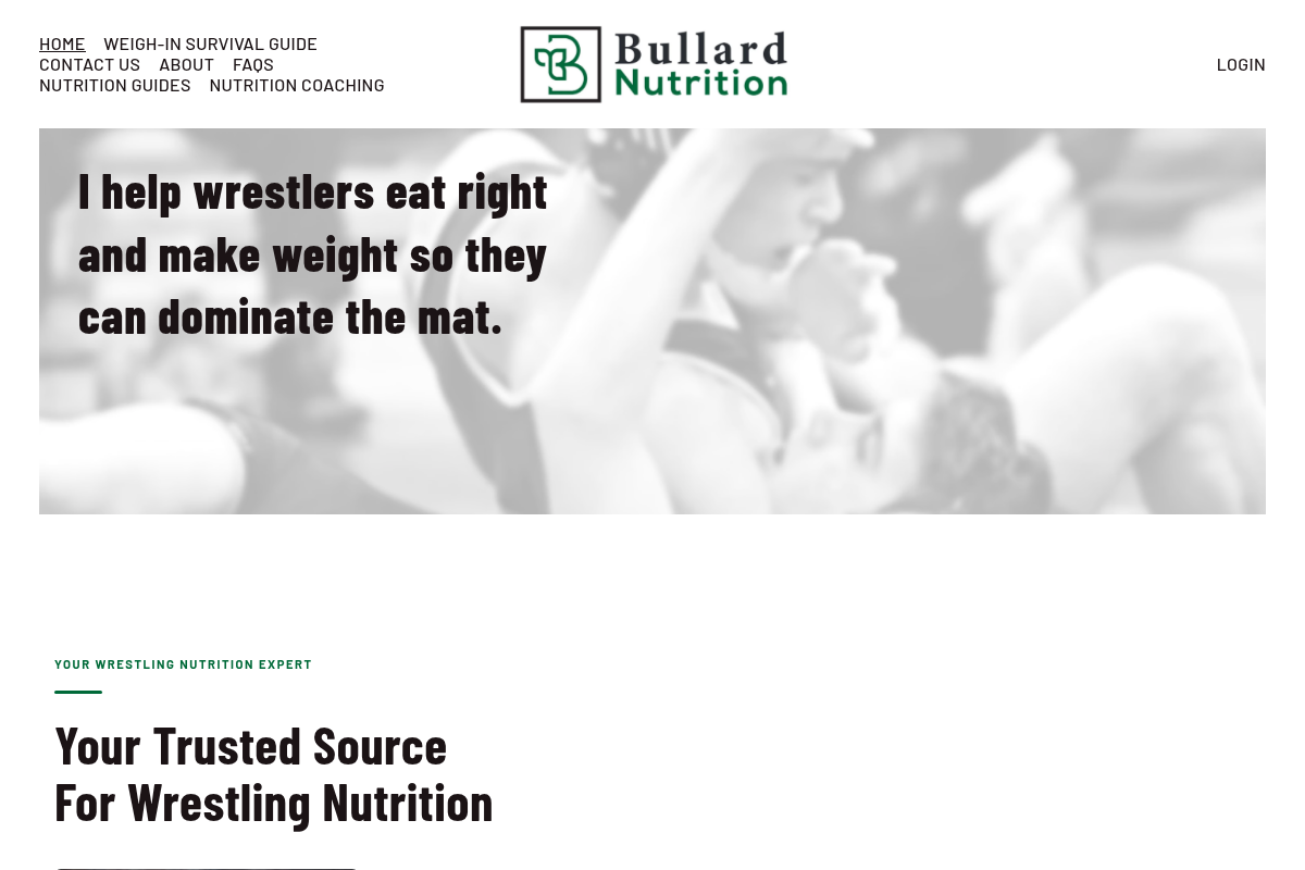 Screenshot of Bullard Nutrition website