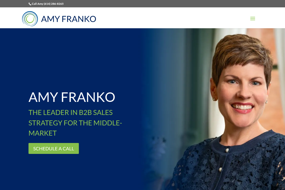 Screenshot of Amy Franko Associates website