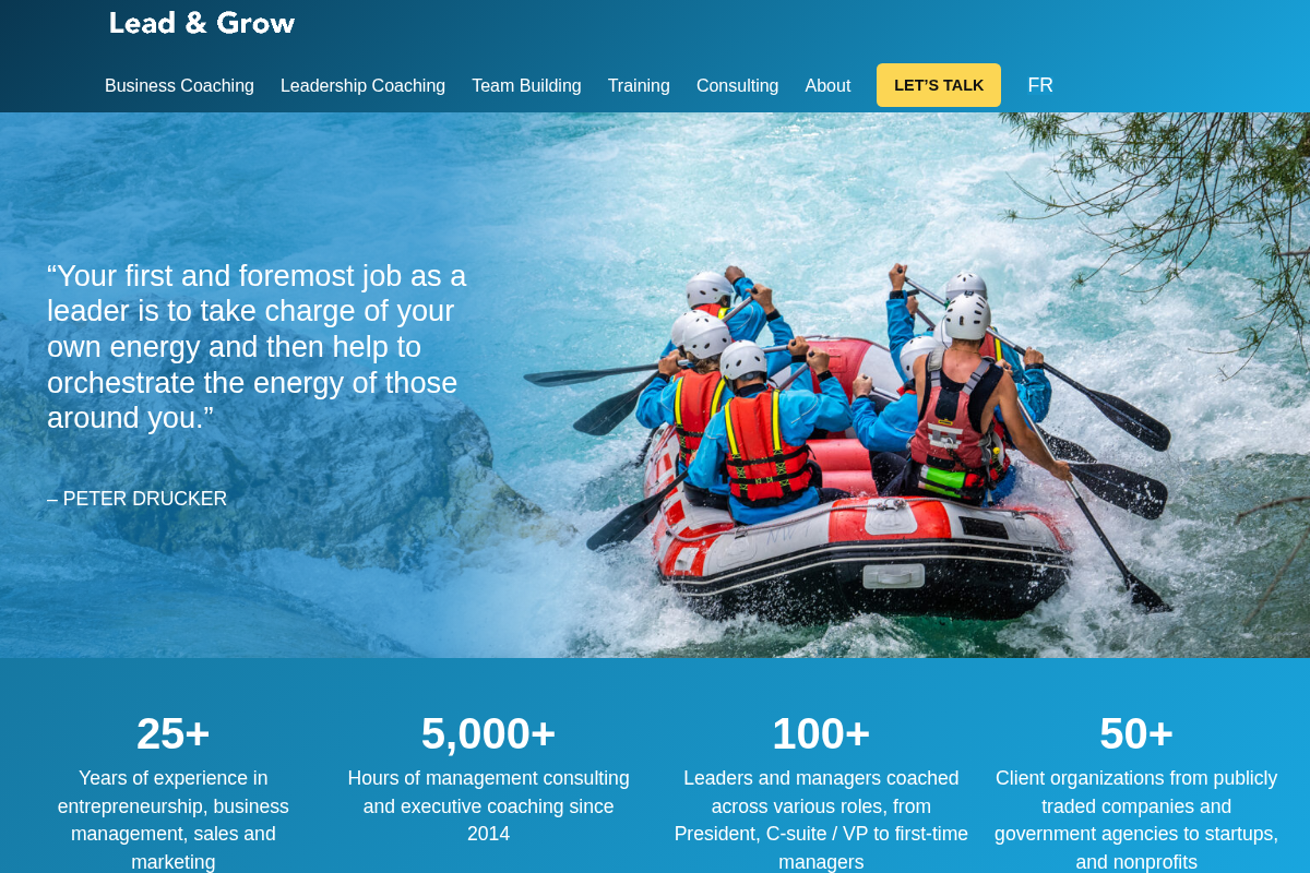 Screenshot of Lead & Grow website