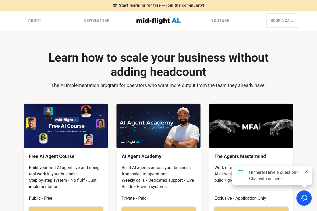 Screenshot of Mid-Flight AI website