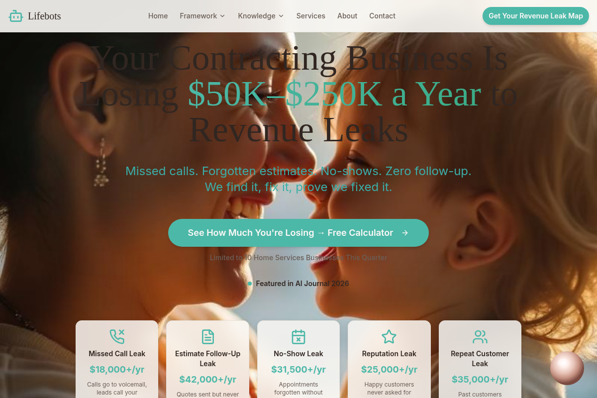 Screenshot of Lifebots.Co website