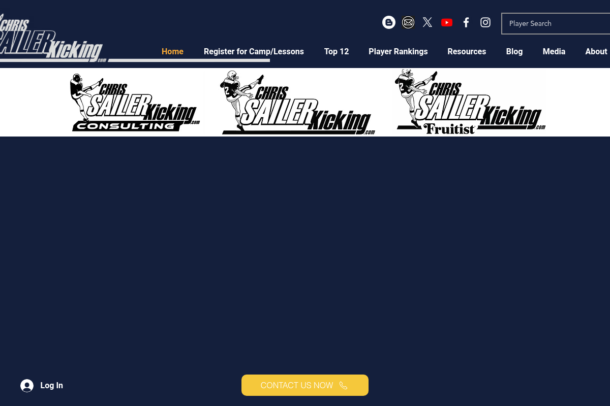 Screenshot of Chris Sailer Kicking website