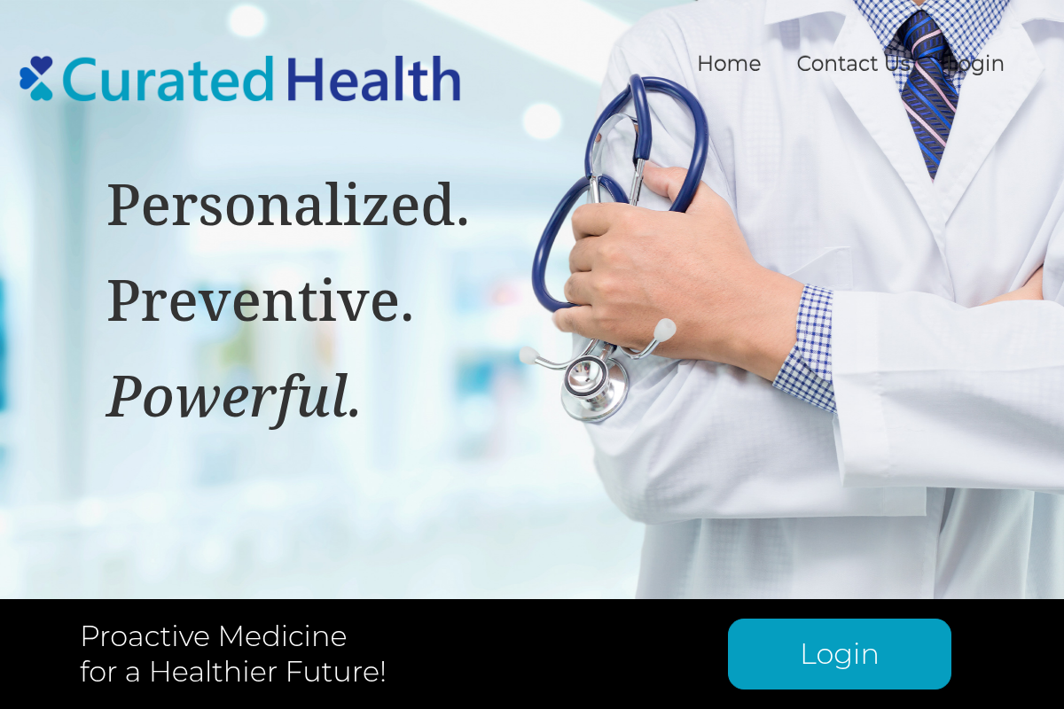 Screenshot of Curated Health website