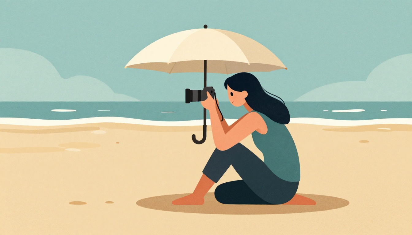 Selecting sunscreen-safe poses for beach portraits