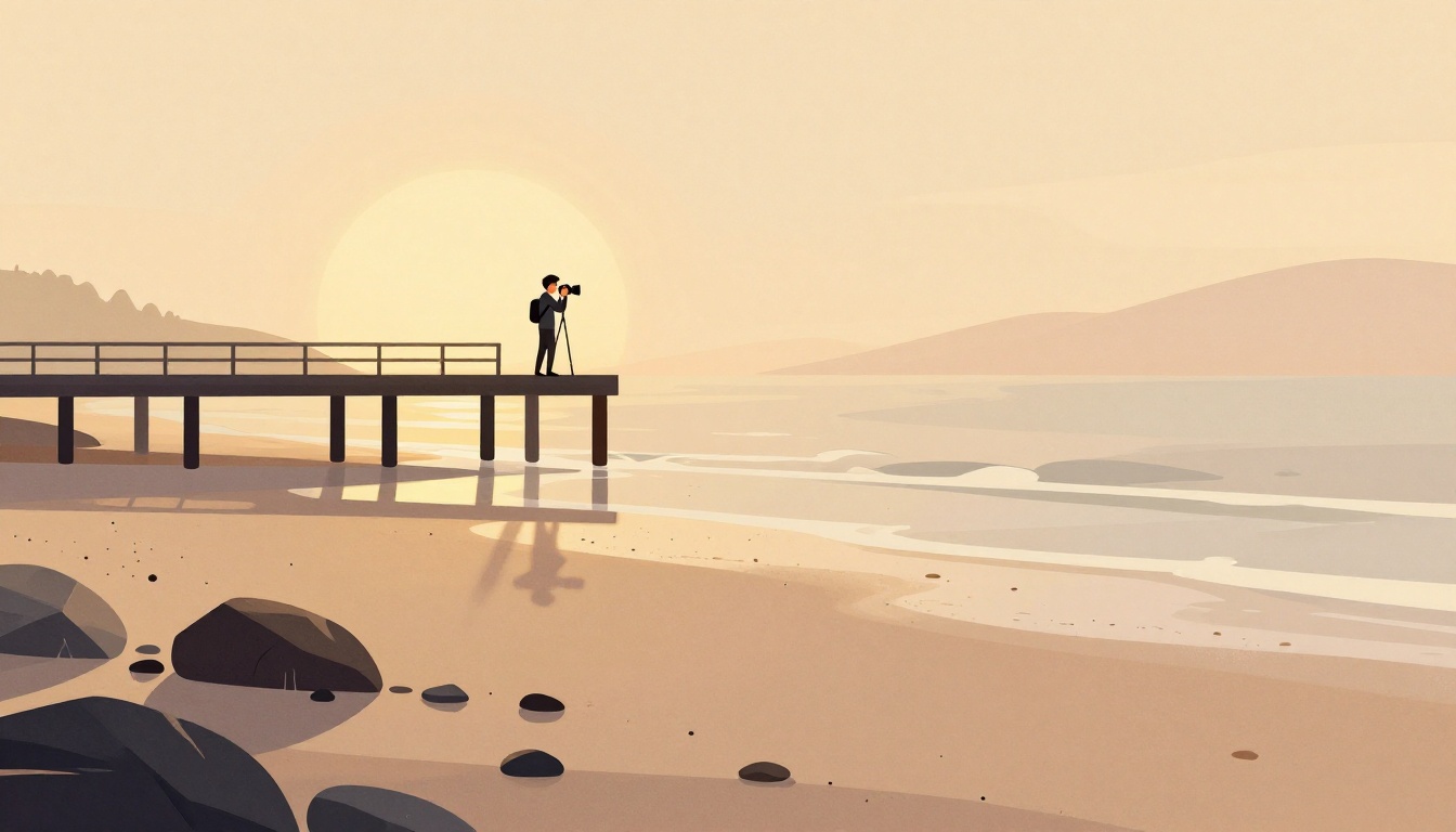 Scouting beach locations for golden hour backdrops
