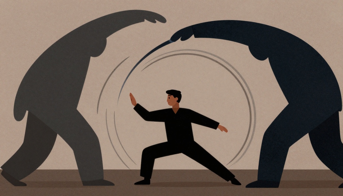 Use aikido blending to adapt to enemy strategies